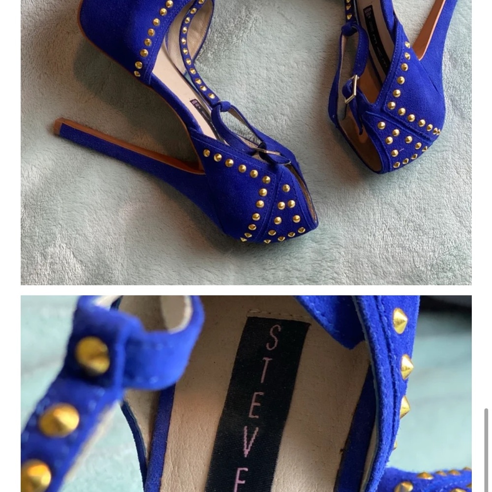Steven by Steve Madden | Royal Blue Gold Stud Platform Heel 6.5
